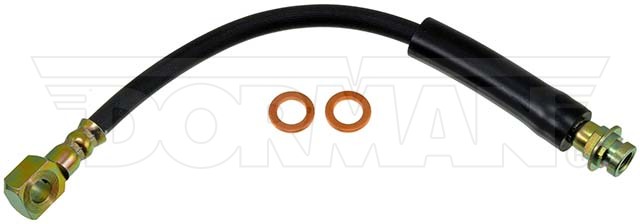 Dorman Brake Line, First Stop ™, 12.38 Inch Length, Black, Rubber Outer Sleeve, Flexible Hose, DOT Approved, With Gasket – H380271