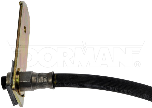 Dorman Brake Line, First Stop ™, 16-3/4 Inch Length, Black, Rubber Outer Sleeve, Flexible Hose, DOT Approved, With Gasket – H380309