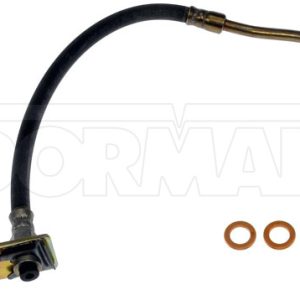 Dorman Brake Line, First Stop ™, 16-3/4 Inch Length, Black, Rubber Outer Sleeve, Flexible Hose, DOT Approved, With Gasket – H380309