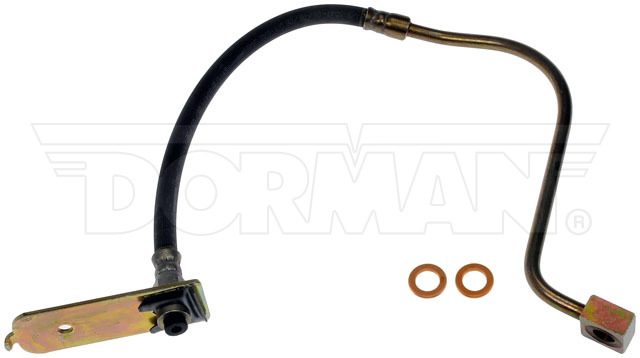 Dorman Brake Line, First Stop ™, 16-3/4 Inch Length, Black, Rubber Outer Sleeve, Flexible Hose, DOT Approved, With Gasket – H380309