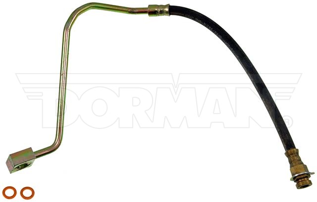 Dorman Brake Line, First Stop ™, 15.63 Inch Length, Black, Rubber Outer Sleeve, Flexible Hose, DOT Approved, With Gasket – H381138