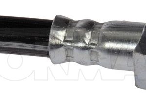Dorman Brake Line, First Stop ™, 12.38 Inch Length, Black, Rubber Outer Sleeve, Flexible Hose, DOT Approved, With Gasket – H38614
