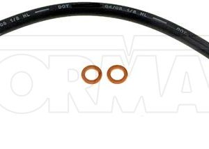 Dorman Brake Line, First Stop ™, 15 Inch Length, Black, Rubber Outer Sleeve, Flexible Hose, DOT Approved, With Gasket – H620031