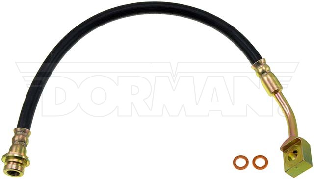 Dorman Brake Line, First Stop ™, 16.13 Inch Length, Black, Rubber Outer Sleeve, Flexible Hose, DOT Approved, With Gasket – H620065