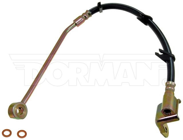 Dorman Brake Line, First Stop ™, 20-1/2 Inch Length, Black, Rubber Outer Sleeve, Flexible Hose, DOT Approved, With Gasket – H620119