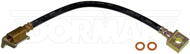Dorman Brake Line, First Stop ™, 12.63 Inch Length, Black, Rubber Outer Sleeve, Flexible Hose, DOT Approved, With Gasket – H620139