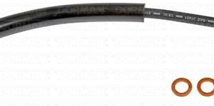 Dorman Brake Line, First Stop ™, 16.13 Inch Length, Black, Rubber Outer Sleeve, Flexible Hose, DOT Approved, With Gasket – H620591