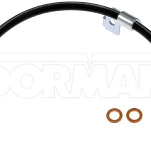 Dorman Brake Line, First Stop ™, 20 Inch Length, Black, Rubber Outer Sleeve, Flexible Hose, DOT Approved, With Gasket – H622483