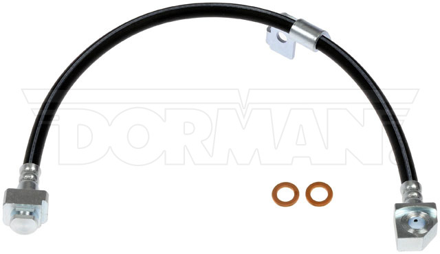 Dorman Brake Line, First Stop ™, 20 Inch Length, Black, Rubber Outer Sleeve, Flexible Hose, DOT Approved, With Gasket – H622483