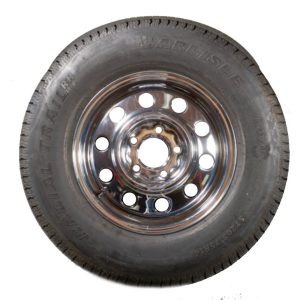 Demco Tire/ Wheel Assembly, 14 Inch Diameter X 5.50 Inch Width/ 5 Hole X 4.5 Inch Bolt Circle, 6 Hole/ Steel Construction/ Chrome Plated – 5968