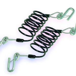 Demco Trailer Safety Cable, 7000 Pound Rated, 86 Inch Extended Length, Vinyl Coated Steel, Coiled, With Hooks, Set of 2 – 9523003