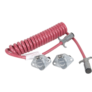 Demco Trailer Wiring Connector Adapter, 6-WAY to 6-WAY, Coiled Wire Extending to Over 7 Feet – 9523006