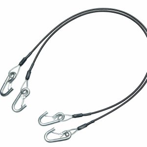 Demco Trailer Safety Cable, 7000 Pound Rated, 54 Inch Length, Vinyl Coated Steel, Straight, With Hooks, Set of 2 – 9523051