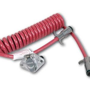Demco Trailer Wiring Connector Adapter, 7-WAY Blade to 6 Way Round, Coiled Wire Extending to Over 7 Feet – 9523054