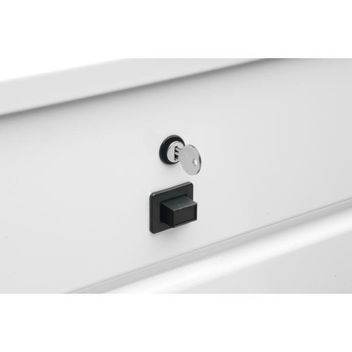 Delta Tool Box, Chest, Single Lid, Smooth, White, Steel, 11-1/4 Inch Width X 32-5/8 Inch Length X 12-3/4 Inch Height – 810000