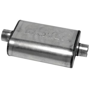 Dynomax Exhaust Muffler, Ultra Flo ™ Welded, 9-3/4 Inch Length X 4-1/2 Inch Width Stainless Steel Case, 2-1/2 Inch Single Center Inlet – 17218