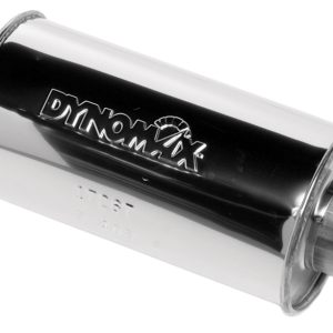 Dynomax Exhaust Muffler, Ultra Flo, 6 Inch Diameter Round Stainless Steel Case, 3 Inch Center Inlet, 3 Inch Center Outlet – 17267