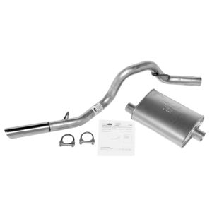 Dynomax Exhaust System Kit, Super Turbo Cat Back System, Aluminized Steel, With Muffler, 2-1/4 Inch Intermediate Pipe Diameter – 17345