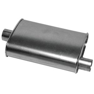 Dynomax Exhaust Muffler, Thrush Turbo, 7-3/4 Inch Length X 3-1/4 Inch Width Aluminized Steel Case, 2-1/2 Inch Offset Inlet – 17715