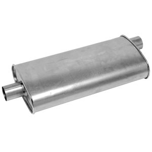 Dynomax Exhaust Muffler, Thrush Turbo, Single 2-1/2 Inch Diameter Offset Inlet, Single 2-1/2 Inch Diameter Center Outlet – 17718