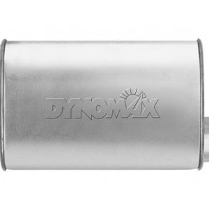 Dynomax Exhaust Muffler, Super Turbo, 9-3/4 Inch Length X 4-1/4 Inch Width Aluminized Steel Case, 3 Inch Offset Inlet, 3 Inch Offset Outlet – 17743