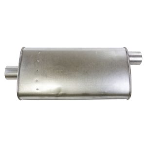Dynomax Exhaust Muffler, Super Turbo, 9-3/4 Inch Length X 4-1/4 Inch Width Aluminized Steel Case, 2-1/2 Inch Offset Inlet – 17748