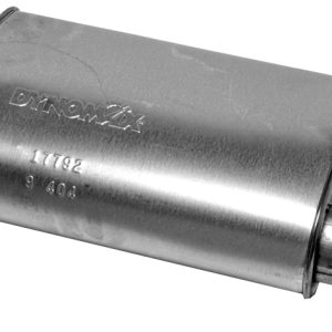 Dynomax Exhaust Muffler, Super Turbo, 11 Inch Length X 5-1/2 Inch Width Aluminized Steel Case, 3 Inch Offset Inlet, 3 Inch Offset Outlet – 17792