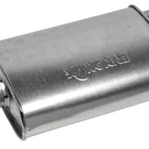 Dynomax Exhaust Muffler, Super Turbo, 9-3/4 Inch Length X 4-1/4 Inch Width Aluminized Steel Case, 2-3/4 Inch Offset Inlet – 17797