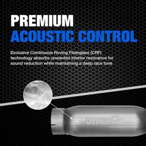 Dynomax Exhaust Muffler, Race Series Bullet, Aluminized Steel Round Case, Single 3 Inch Diameter Center Inlet – 24222