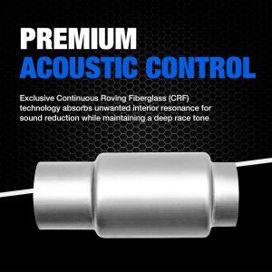Dynomax Exhaust Muffler, Race Series Mini Bullet, Stainless Steel, Single 3 Inch Diameter Inlet, Single 3 Inch Diameter Outlet – 24249