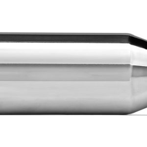 Dynomax Exhaust Tail Pipe Tip, 2-1/2 Inch Inlet, 4 Inch Outlet, Polished Stainless Steel, Round, Angled Cut, Double Wall, 12 Inch Length – 36473