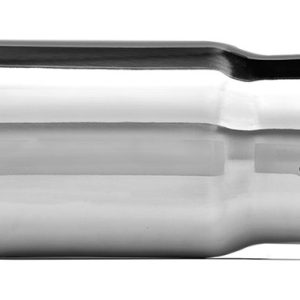 Dynomax Exhaust Tail Pipe Tip, 2-1/2 Inch Inlet, 3 Inch Outlet, Polished Stainless Steel, Round, Angled Cut, Single Wall, 6 Inch Length – 36484