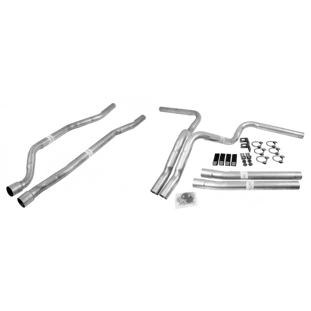 Dynomax Exhaust System Kit, Exhaust System Kit Manifold Back System, Aluminized Steel, Without Muffler, 2-1/4 Inch Pipe Diameter – 89004