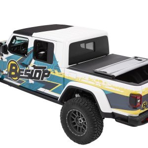Bestop Tonneau Cover, Ez Fold, Soft Folding, Low Profile, 2 Folds/ 3 Panels, Not Hinged IN Front, Black Diamond, Vinyl – 16280-35