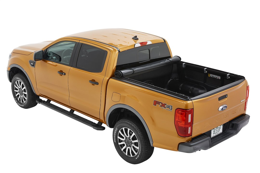 Bestop Tonneau Cover, Ez Roll, Roll-Up, Lockable with Tailgate Handle, Black, Vinyl – 19233-01