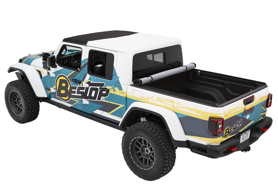 Bestop Tonneau Cover, Ez Roll, Roll-Up, Lockable with Tailgate Handle, Black Diamond, Vinyl – 19280-35
