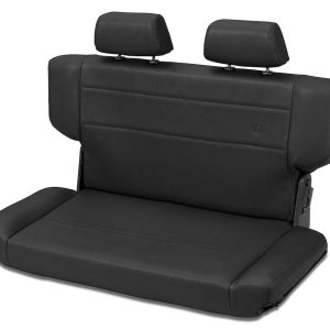 Bestop Seat, Trailmax II, Rear, Fold and Tumble, Bench, Black, Vinyl, Dual Adjustable Headrest, Brackets Included – 39435-01