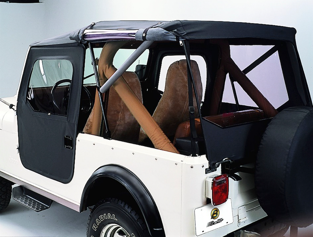 Bestop Soft Top, Tigertop, Black, Fabric, Includes 1 Piece Full Soft Doors, Without Windows, Without Sun Roof, Includes Hardware – 51402-01