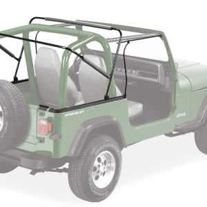 Bestop Soft Top, Supertop, Black, Fabric, Includes 2 Piece Soft Doors, With Clear Vinyl Windows, Without Sun Roof, Includes Hardware – 51595-01