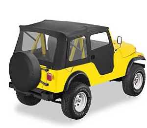 Bestop Soft Top, Supertop, Black Denim, Fabric, Includes 2 Piece Soft Doors, With Clear Vinyl Windows, Without Sun Roof, Includes Hardware – 51595-15
