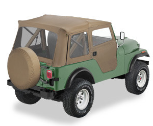 Bestop Soft Top, Supertop, Tan, Fabric, Includes 2 Piece Soft Doors, With Clear Vinyl Windows, Without Sun Roof, Includes Hardware – 51597-04