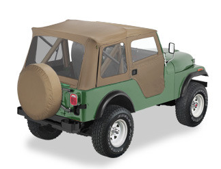 Bestop Soft Top, Supertop, Tan, Fabric, Includes 2 Piece Soft Doors, With Clear Vinyl Windows, Without Sun Roof, Includes Hardware – 51597-04