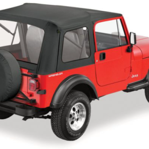 Bestop Soft Top, Supertop, Black Denim, Fabric, Uses Factory Full Steel Doors, With Clear Vinyl Windows, Without Sun Roof – 51599-15