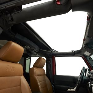 Bestop Soft Top, Sunrider, Replaces Freedom Top Panels, Black Twill, Single Panel Covering Driver and Passenger Sides – 52453-17