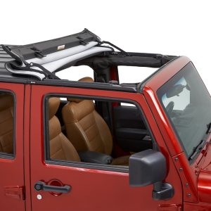 Bestop Soft Top, Sunrider, Replaces Freedom Top Panels, Black Diamond, Single Panel Covering Driver and Passenger Sides – 52453-35