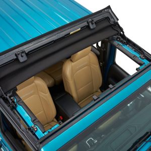 Bestop Soft Top, Sunrider, Replaces Freedom Top Panels, Black Twill, Single Panel Covering Driver and Passenger Sides – 52454-17