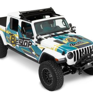 Bestop Soft Top, Sunrider, Replaces Freedom Top Panels, Black Twill, Single Panel Covering Driver and Passenger Sides – 52454-17