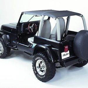 Bestop Bikini Top, Bikini Safari, Mounts to Sport Bars, Black Denim, Requires Windshield Channels, See Required Parts – 52529-15