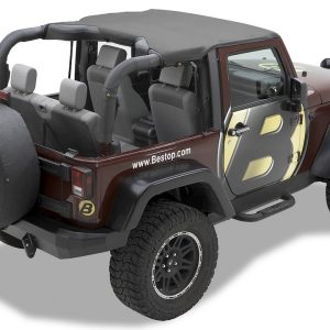 Bestop Bikini Top, Bikini Header, Header Style, Mounts to the Windshield, Black Diamond, Requires Windshield Channels (see Required Parts) – 52586-35