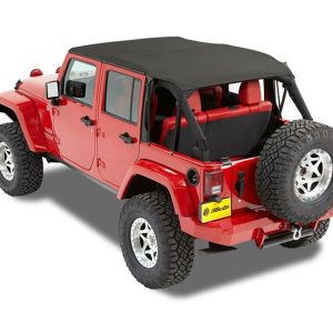 Bestop Bikini Top, Bikini Header, Mounts to the Windshield, Safari – Cable Style, Black Diamond – 52594-35